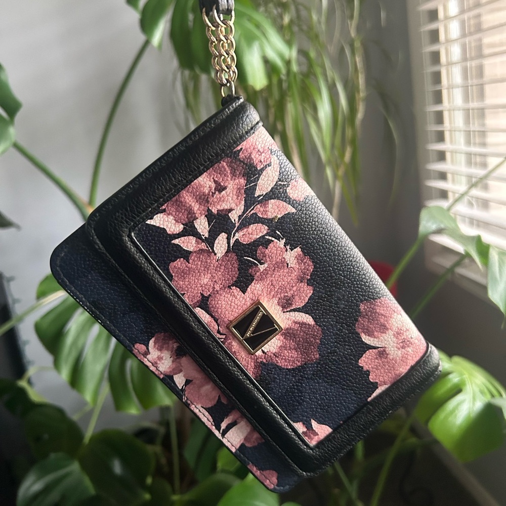 Floral Black and Pink Women's Bag
